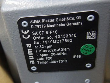 SA AUMA Multi Turn Actuator